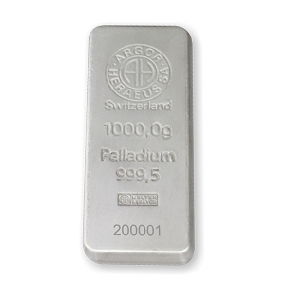 Investičná palladium tehla 1000 g razená Argor Heraeus 80209