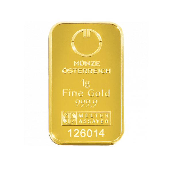 Investičná zlatá tehla 1 g razená Kinegram Münze Österreich 86100001 (4)