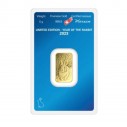 Investičná zlatá tehla 5 g razená Argor Heraeus lunar Zajac