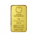 Investičná zlatá tehla 2 g razen Münze Österreich
