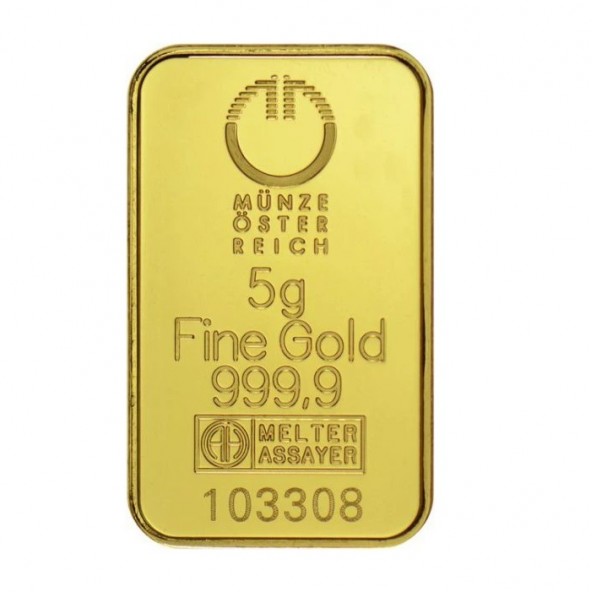 Investičná zlatá tehla 5 g razená Kinegram Münze Österreich 86100005