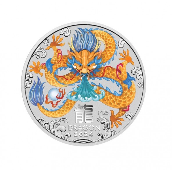 Investičná strieborná minca 1 oz 1 AUD Dragon 2024 Colour 02202441