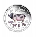 Investičná strieborná minca 1 oz 1 AUD Pig 2019 Colour