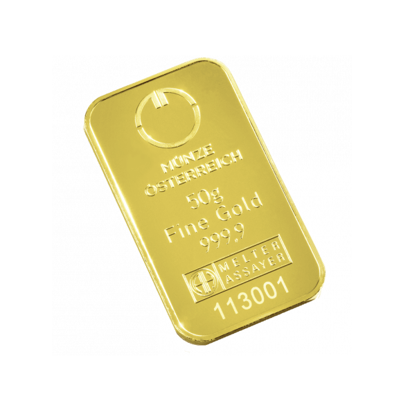 Investičná zlatá tehla 50 g razená Münze Österreich 86100050 (3)