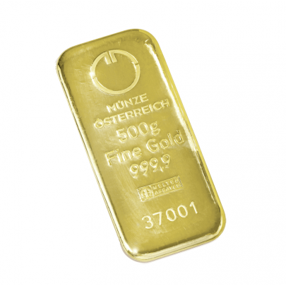 Investičná zlatá tehla 500 g liata Münze Österreich 86100500 2
