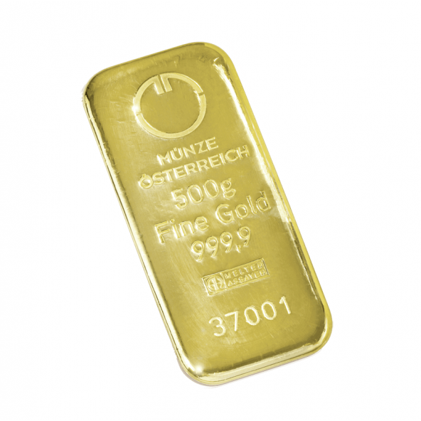 Investičná zlatá tehla 500 g liata Münze Österreich 86100500 (2)