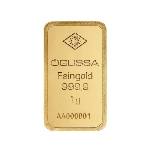 Investičná zlatá tehla 1 g razená Ögussa 1000BPV0001OG