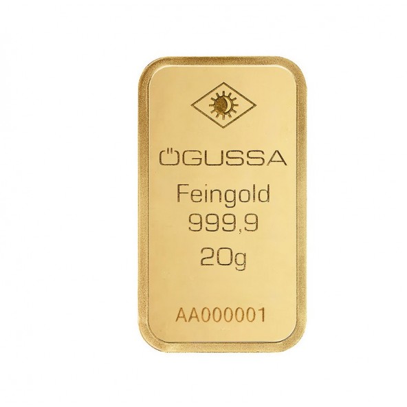 Investičná zlatá tehla 20 g razená Ögussa 1000BPV0020OG