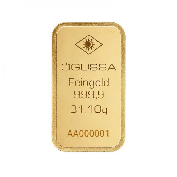 Investičná zlatá tehla 1 oz razená Ögussa 1000BPV0031OG