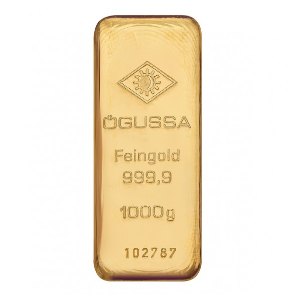 Investičná zlatá tehla 1000 g liata Ögussa1000BGV1000OG