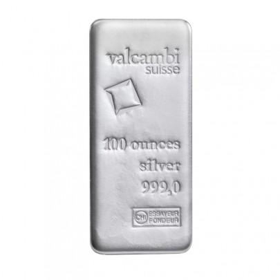 Investičná strieborná tehla 100 oz liata Valcambi 86203110
