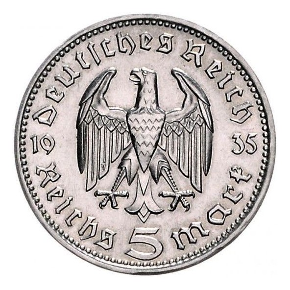 Strieborná minca 12,49 g 5 Reichs mark Paul Von Hindenburg AG000012