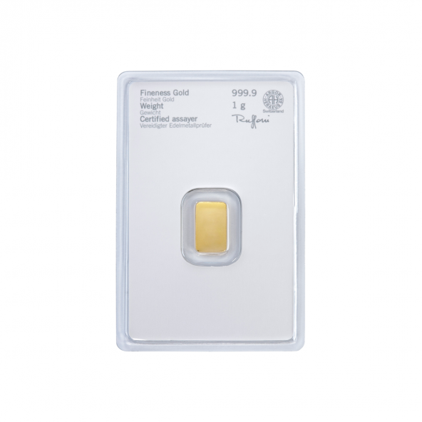 Investičná zlatá tehla 1 g razena Heraeus 87892001 (2)