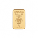 Investičná zlatá tehla 5 g razená Heraeus