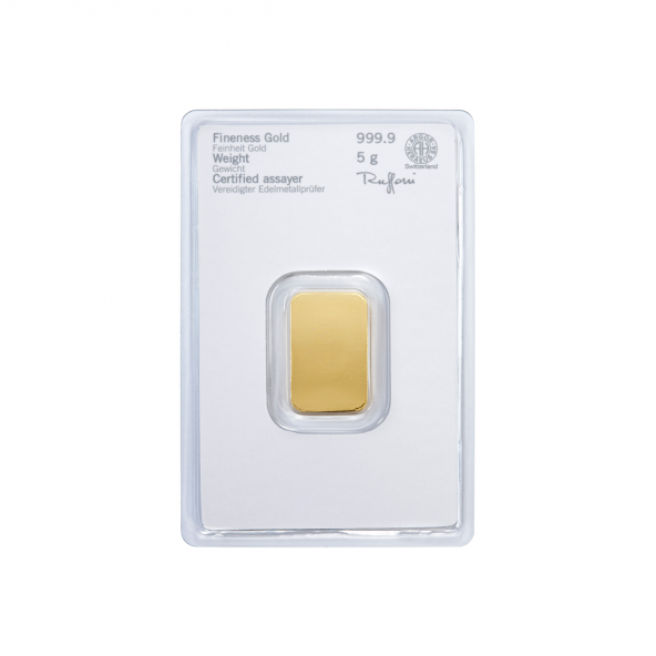 Investičná zlatá tehla 5 g razená Heraeus 87892005 (3)