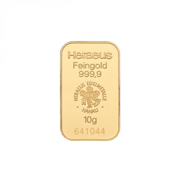 Investičná zlatá tehla 10 g razená Heraeus 87892010