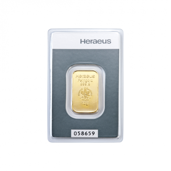 Investičná zlatá tehla 10 g razená Heraeus 87892010 (2)