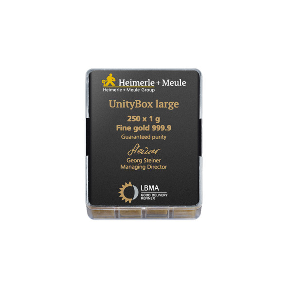 Investicna zlata tehla 250x1 g UnityBox Heimerle+Meule 81016767