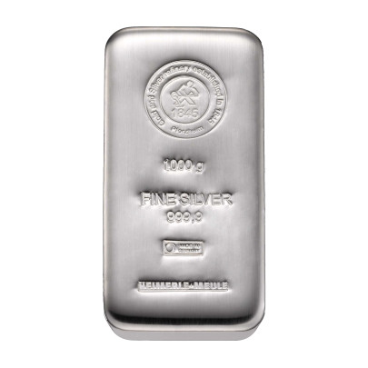 Investicna strieborna tehla 1000 g liata Heimerle+Meule 81012938 2