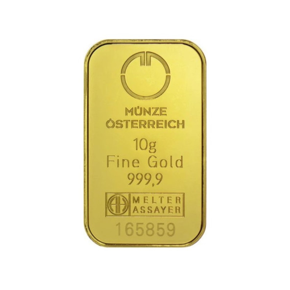 Investičná zlatá tehla 10 g razená Kinegram Münze Österreich 86100010