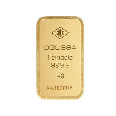 Investičná zlatá tehla 5 g razená Ögussa 1000BPV0005OG 2