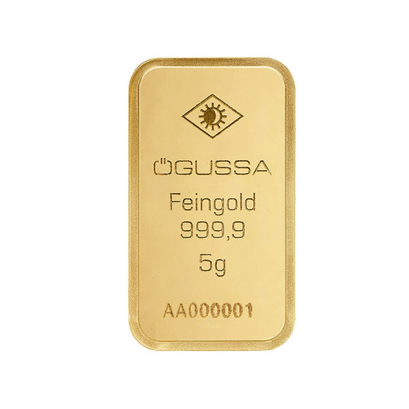 Investičná zlatá tehla 5 g razená Ögussa 1000BPV0005OG
