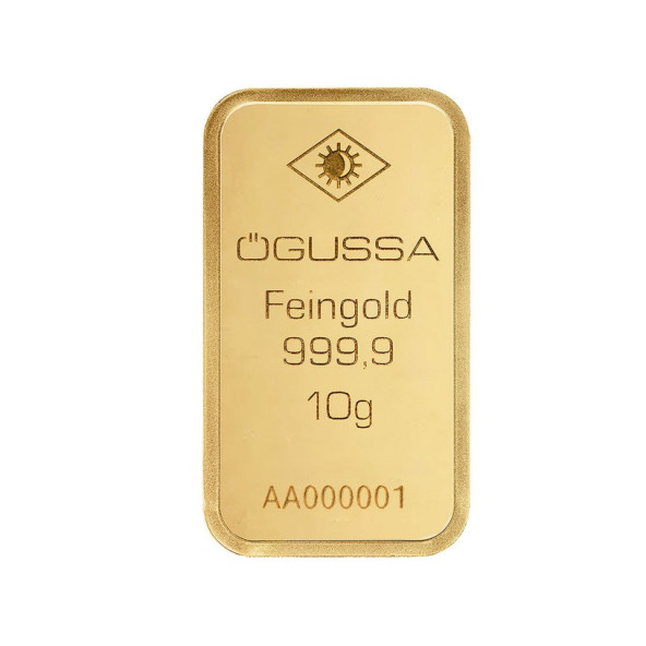 Investičná zlatá tehla 10 g razená Ögussa 1000BPV0010OG