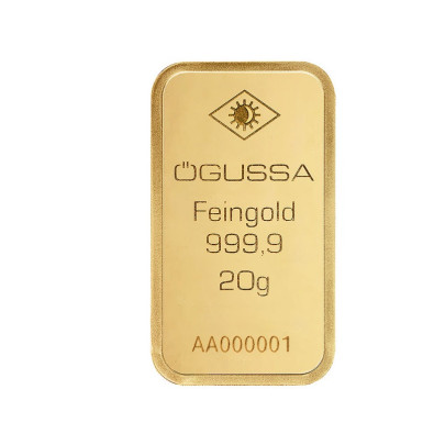 Investičná zlatá tehla 20 g razená Ögussa 1000BPV0020OG 2