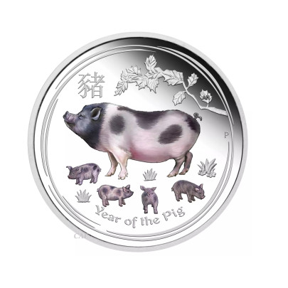 Investičná strieborná minca 1 oz 1 AUD Pig 2019 Colour 02201941 2