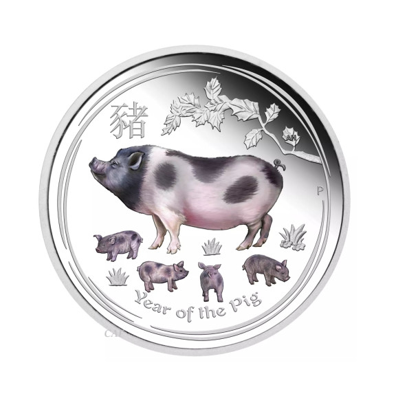 Investičná strieborná minca 1 oz 1 AUD Pig 2019 Colour 02201941