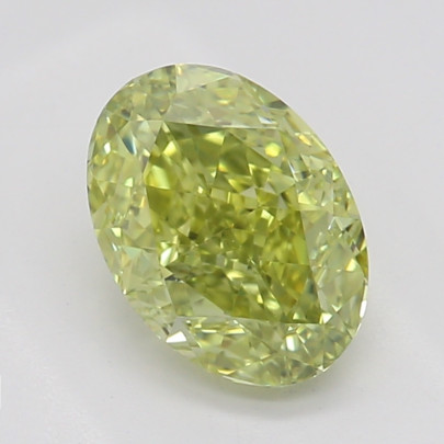 Farebný diamant ovál, fancy intense zelenkasto žltý, GIA 8845330338 Y6 2