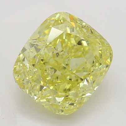 Farebný diamant cushion, fancy intense žltý, GIA 5871290075 Y6 2