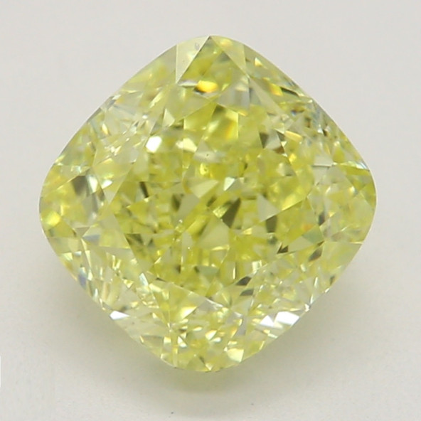 Farebný diamant cushion, fancy intense žltý, GIA 1872670250 Y6