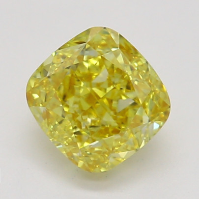 Farebný diamant cushion, fancy vivid žltý, GIA 4873050214 Y7 2