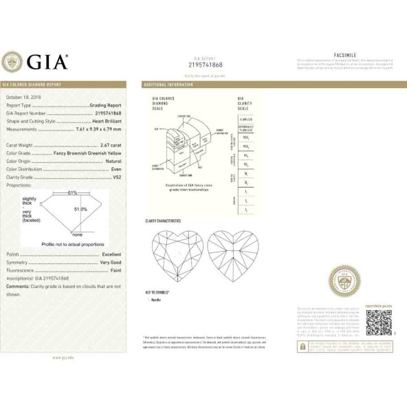 Certifikat GIA pre prirodny farebny diamant srdce fancy hnedo-zeleno žltý 2 4828580094Y5 Certifikat GIA pre prirodny farebny diamant srdce fancy hnedo-zeleno žltý 2 4828580094Y5