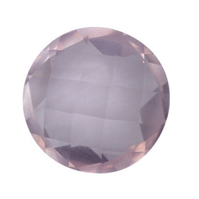 Quartz rose-ruženín okrúhly 16 mm 12,75ct Double-sided Checkerboard cut KRROAARO-16 2