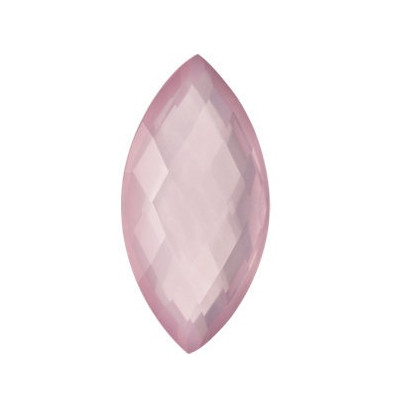 Quartz rose-ruženín markíz 28 x 14 mm 22,6ct Double-sided Checkerboard cut KRMOAARO-28 2