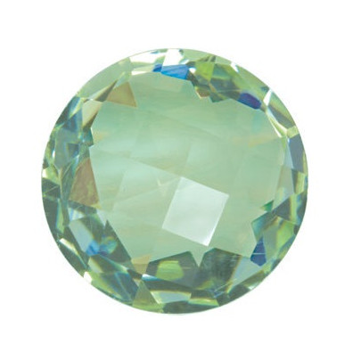 Quartz zelený okrúhly 10 mm 3,19ct Double-sided Checkerboard cut KRROAGR-10 2