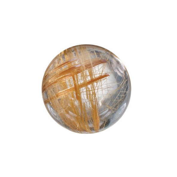 Quartz rutilovaný zlaté ihly okrúhly 6 mm 1,1ct Kabošon KRRKAARU-6 Quartz rutilovaný zlaté ihly okrúhly 6 mm 1,1ct Kabošon KRRKAARU-6