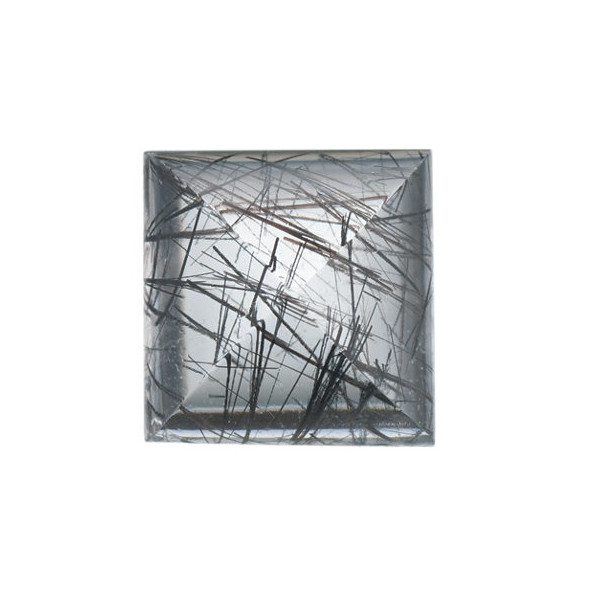 Quartz turmalinovaný čierne ihly štvorec 10 x 10 mm 5,32ct Kabošon KRPKAATU-10 Quartz turmalinovaný čierne ihly štvorec 10 x 10 mm 5,32ct Kabošon KRPKAATU-10