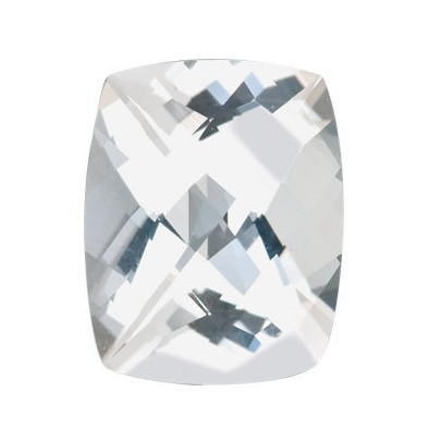 Topás biely antický cushion 10 x 8 mm 3,5ct Checkerboard cut TPUCFC-10 2