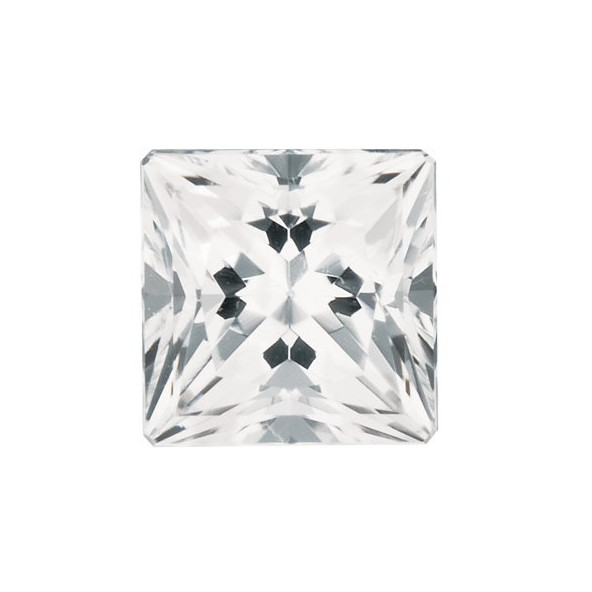 Topás biely štvorec 2 x 2 mm 0,054ct Princess cut TPPPFC-2