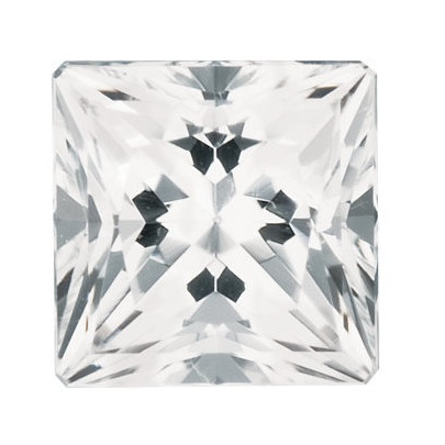 Topás biely štvorec 10 x 10 mm 5,73ct Princess cut TPPPFC-10 2