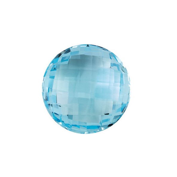 Topás Sky Blue okrúhly 10 mm 4,2ct Double-sided Checkerboard cut TPROAASY-10