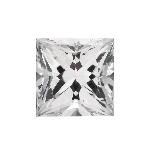 Zafír Biely štvorec 2 x 2 mm 0,06ct Princess cut ZFPPAAC-2