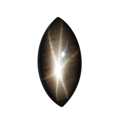 Zafír čierna hviezda markíz 8 x 4 mm 0,9ct Kabošon ZFMKAABL-8 2