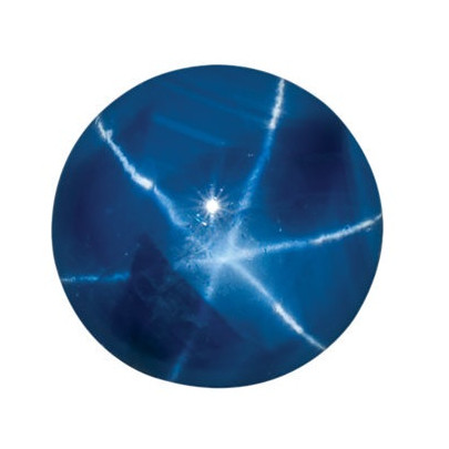 Zafír modrá hviezda okrúhly 6,5 mm 1,95ct Kabošon ZFRKAASP-6,5 2