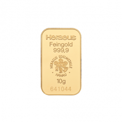 Investičná zlatá tehla 10 g razená Kinebar Heraeus 87892710