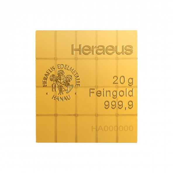 Investičná zlatá tehla 20 x 1 g CombiBar Heraeus 5113428