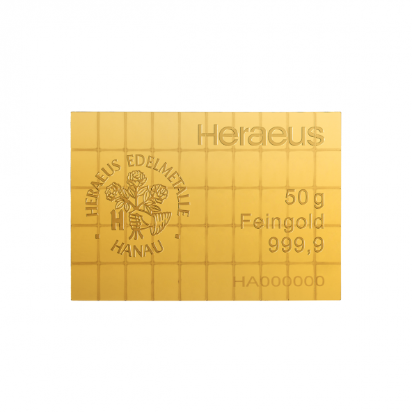 Investičná zlatá tehla 50 x 1 g CombiBar Heraeus 5113429